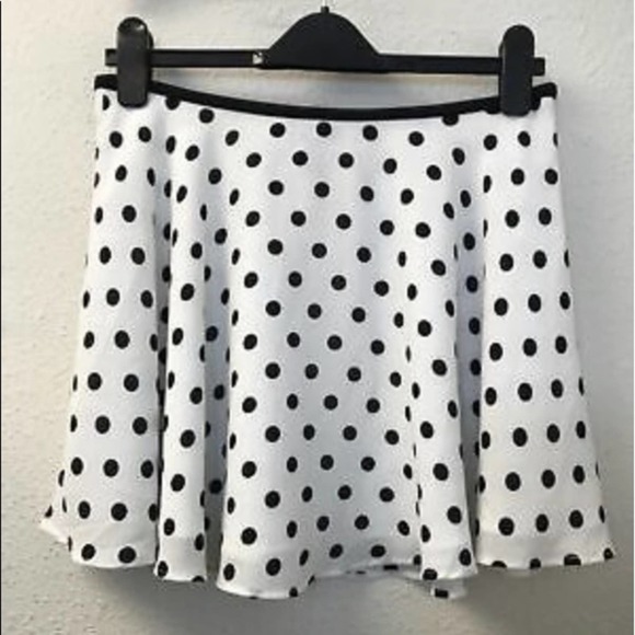 NWT F21 white & black polka dot skirt-M - Picture 3 of 5